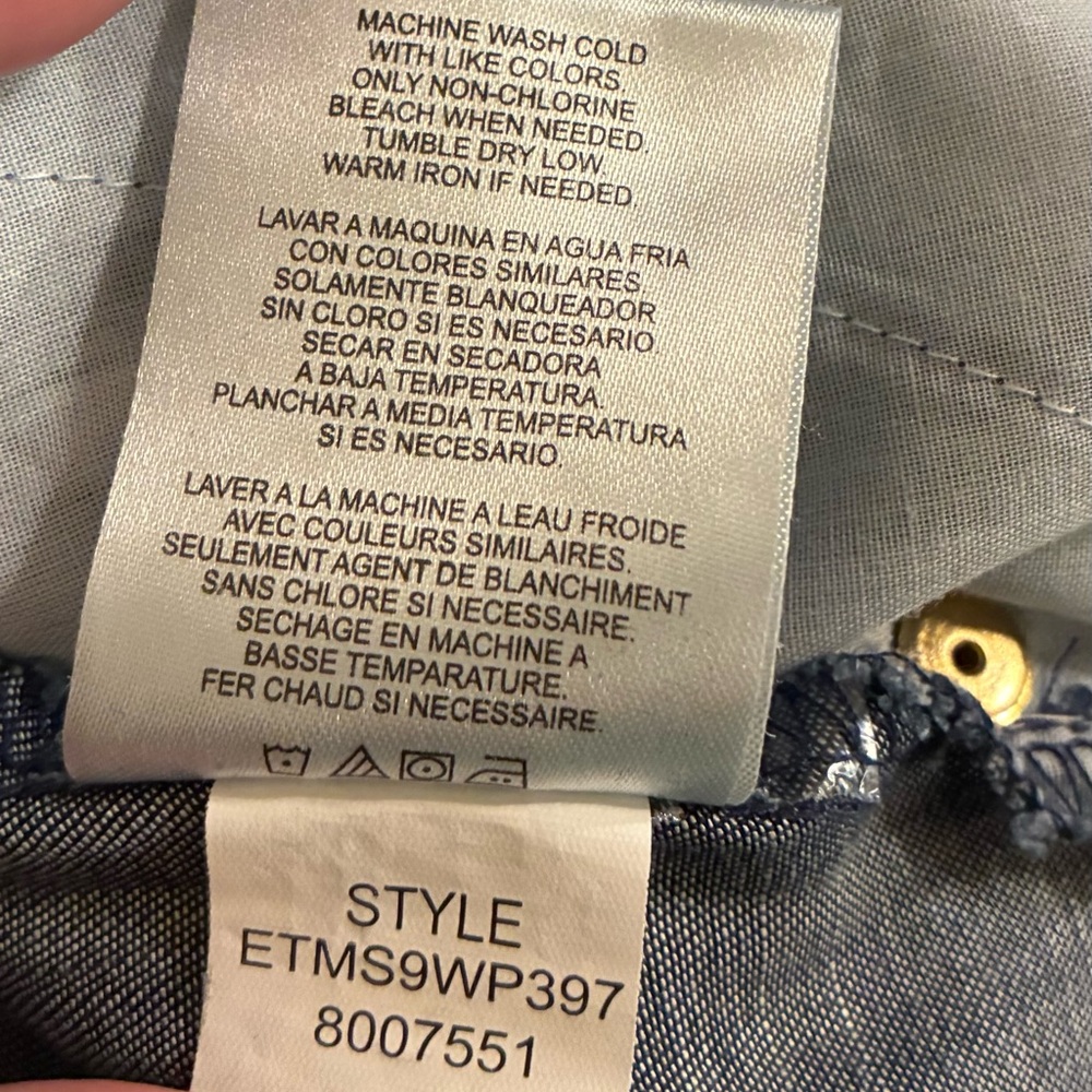 Ellen Tracy Chambray Blue Drawstring Cuffed Ankle Pants Tencel EUC S Classic - Picture 12 of 12